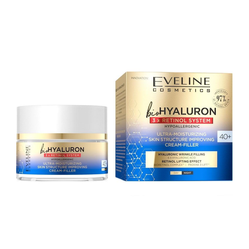 Retinol Face Cream Biohyaluron 3x Moisturising 40+ Eveline 50ml
