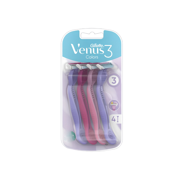 Venus for Pubic Hair & Skin Women's Razor 3-Blade Gillette 4 Pack
