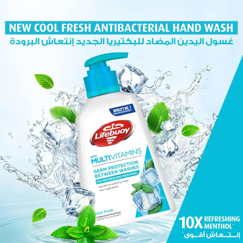 Lifebuoy Hand Wash Cool Fresh Antibacterial Cleanser Refreshing Scent 200ml