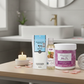 Senteo Smoothing Set - Milk Salt Scrub, Almond Oil, Exfoliating Cream