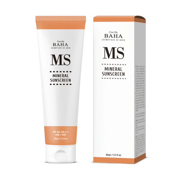 Wsd Baha Moisturizing Mineral Sunscreen Cream, Zinc Oxide, Titanium Dioxide, 45ml