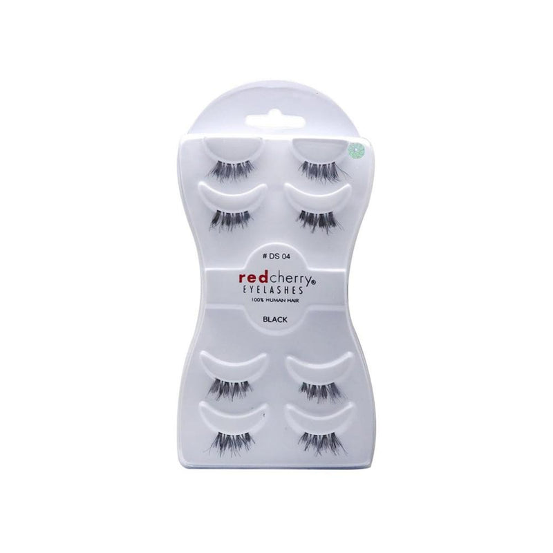 Buy False Eyelashes Natural Look DS 04 Black Red Cherry 4 Pairs