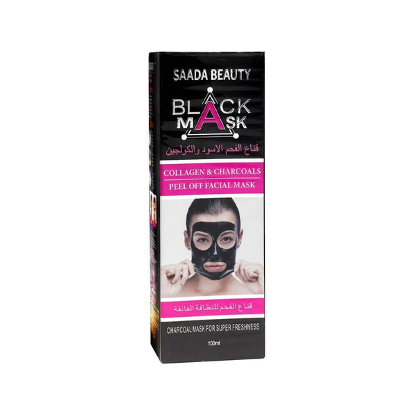Black Face Mask Deep Cleansing Charcoal Collagen Saada Beauty 100ml