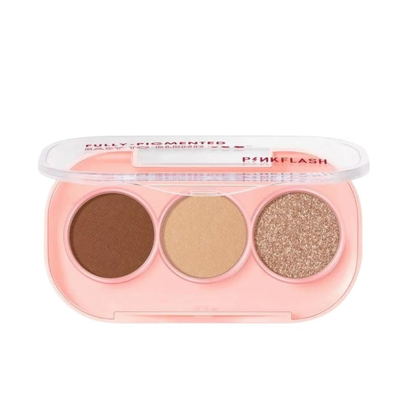 Pink Flash Eyeshadow Palette, BR03 Trio, Pigmented, Blendable Powder