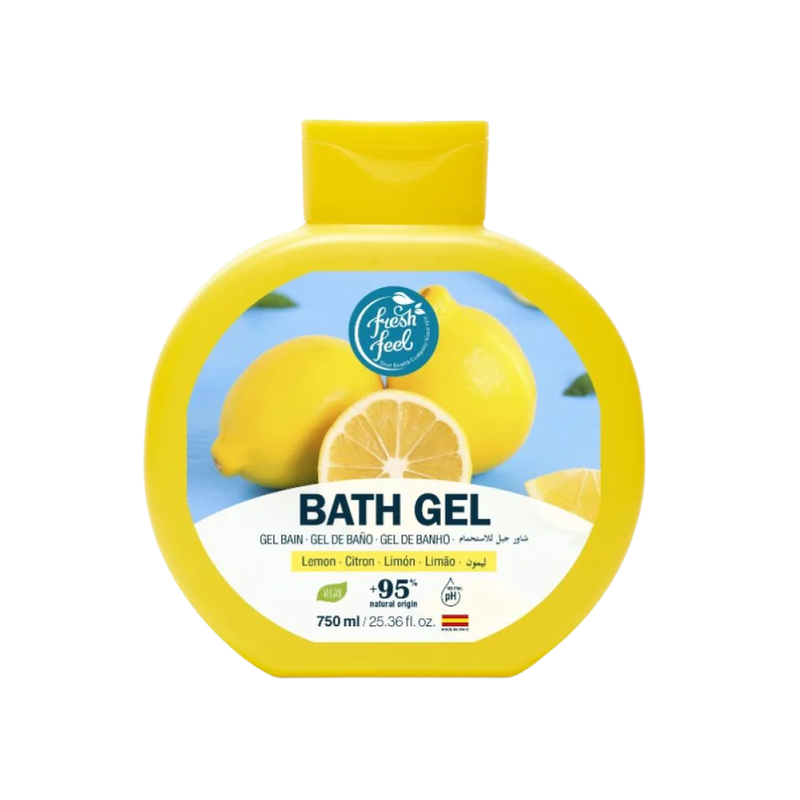Fresh Feel Lemon Shower Gel, Natural Lemon Extract, 750ml