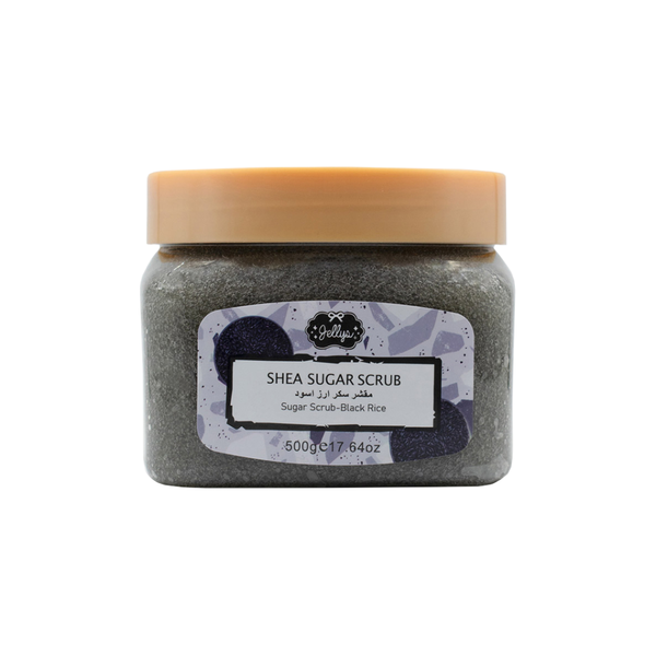 Jellys Black Rice Sugar Facial Scrub, Exfoliating Face Treatment, 500g