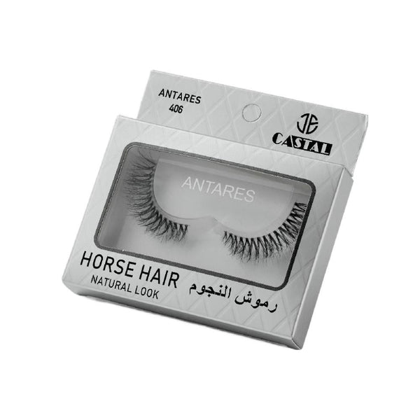 Castal Natural Hair Eyelashes, Antares 406 Style, Reusable, Transparent Base