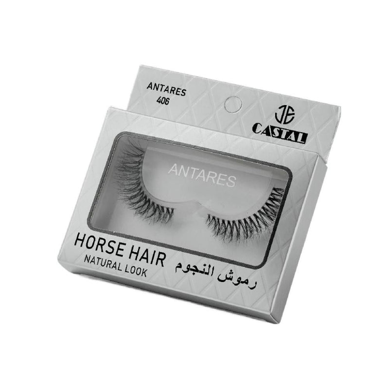 Castal Natural Hair Eyelashes, Antares 406 Style, Reusable, Transparent Base
