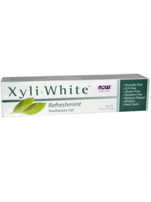 Now Xyli White Fluoride-Free Toothpaste for Whitening and Plaque Reduction, 181g