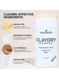 Best Men's Aluminum Free Deodorant and Antiperspirant ClayDry Bold Fragrance-Free Zion Health 80g