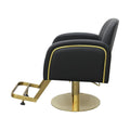 Salon System Hydraulic Hair Styling Chair - Black with Gold Base