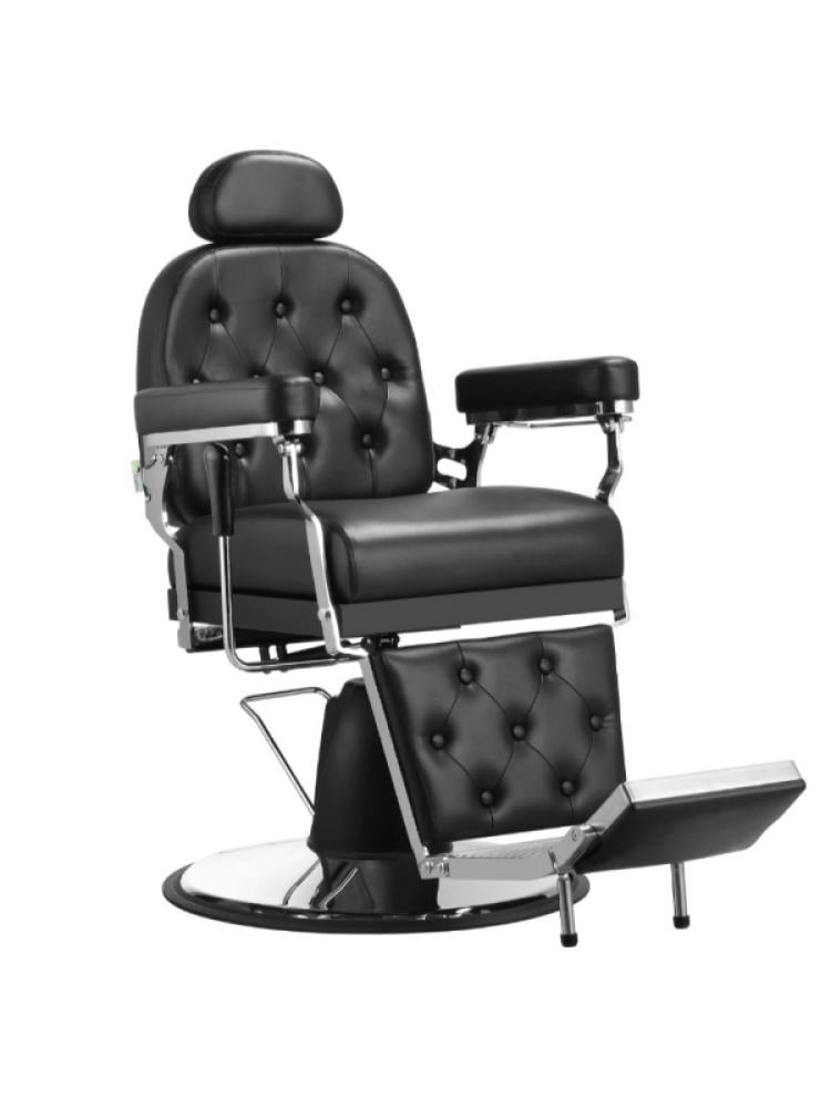 Salon System Men's Barber Chair - Faux Leather, Hydraulic Lift