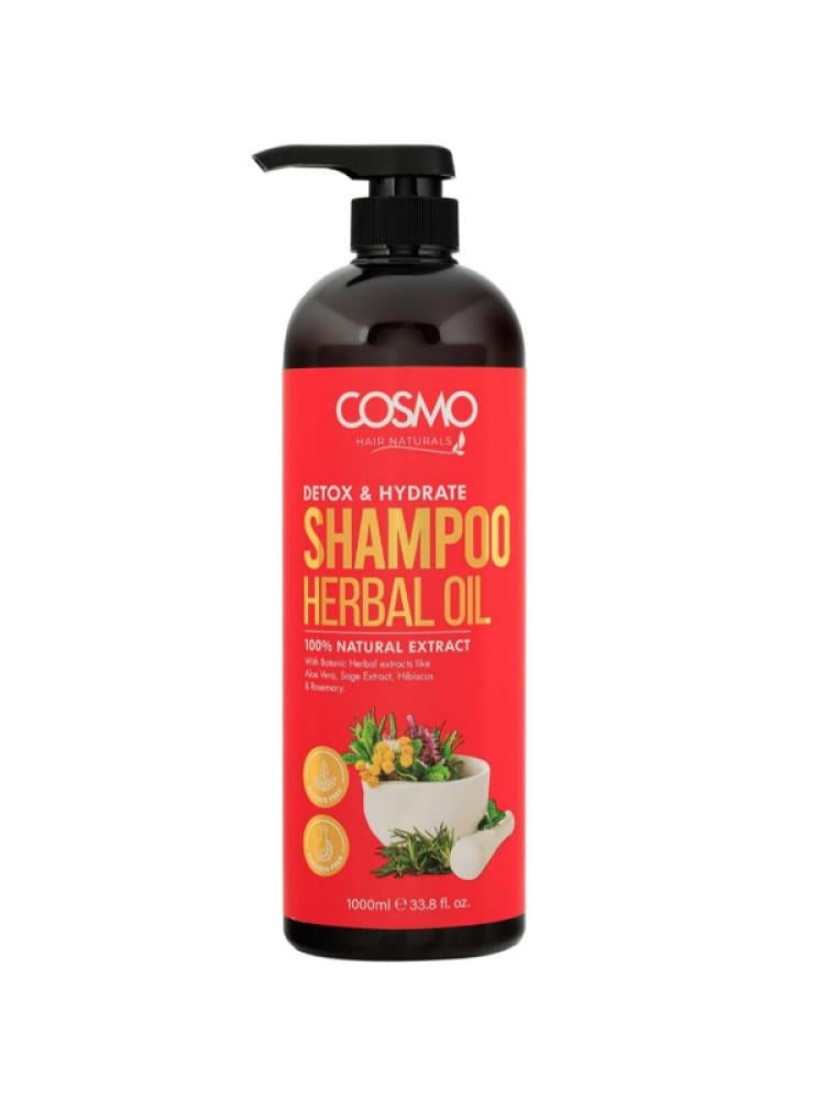 Cosmo Herbal Oil Extract Shampoo with Aloe Vera, Sage, Hibiscus, Rosemary - 1000 ml
