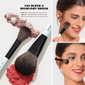 Jessup Makeup Lover Collection V Bright Cyan Face Brush Set - 3 Pieces