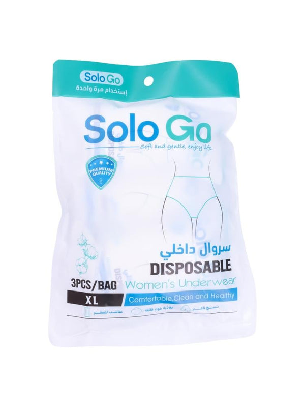 Disposable Women's Underwear for Travel Solo Go 3 Pieces XL