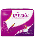 Best Feminine Pads Night Size with Wings Organic Cotton Private 48 Pads