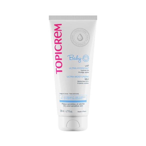 Topicrem Baby Moisturizing Cream for Sensitive Skin, 24-Hour Hydration, 200ml