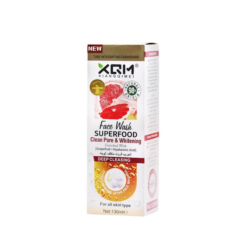 XQM Hyaluronic Acid Whitening Pore Cleansing Facial Wash for Bright Skin 130ml
