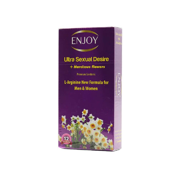 Latex Condoms with Arginine and Narcissus Scent - Enjoy - 12 Pack