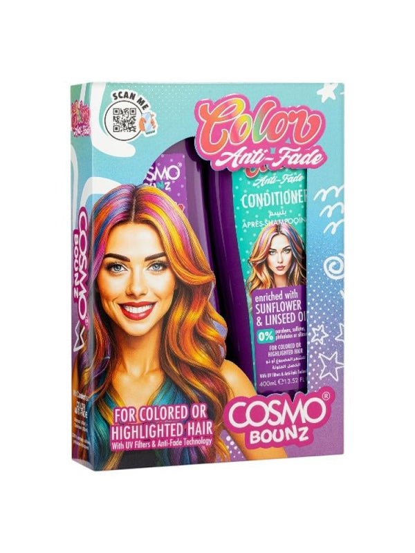 Cosmo Bounz Color Anti-Fade Shampoo and Conditioner Set Sunflower Oil Linseed Oil 2 x 400ml