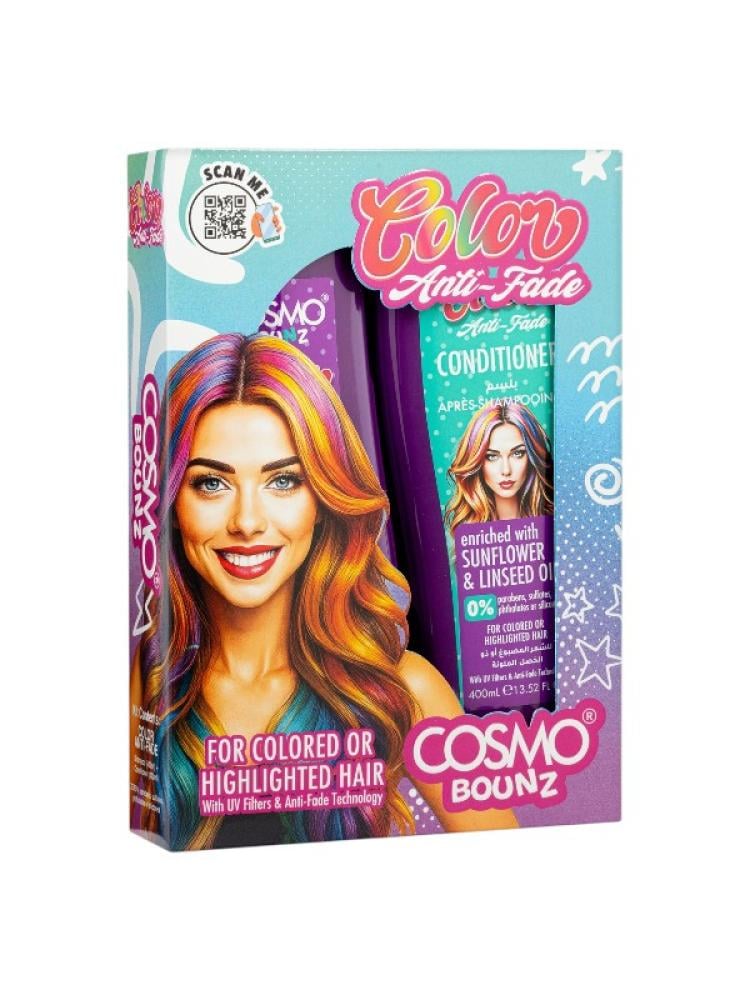 Cosmo Bounz Color Anti-Fade Shampoo and Conditioner Set Sunflower Oil Linseed Oil 2 x 400ml