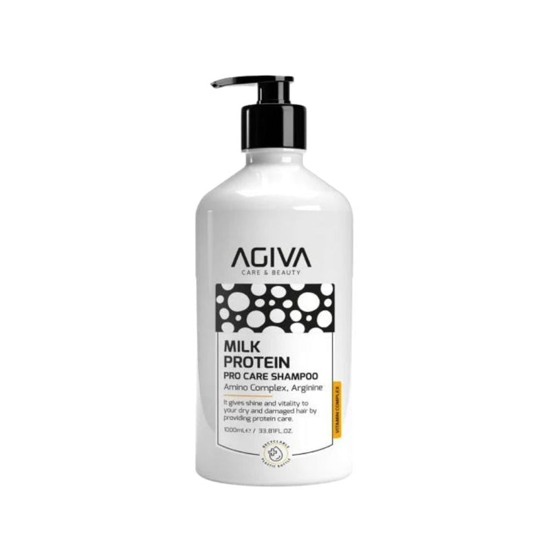 Agiva Milk Protein Shampoo for Damaged Hair Repair & Hydration, 1000 ml