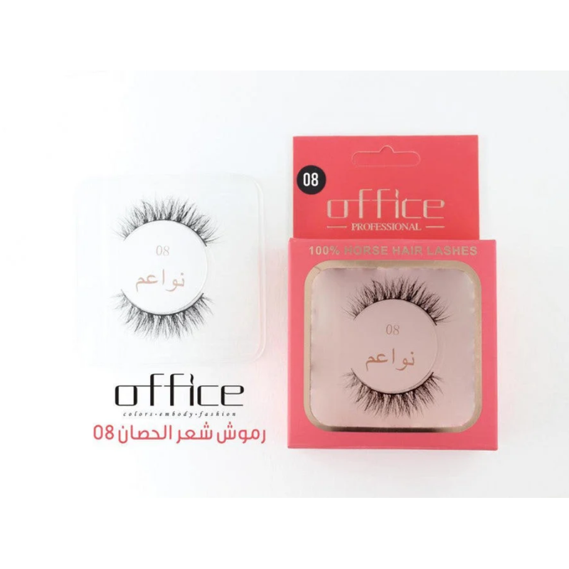 Office Horsehair Eyelashes 08, Natural Glossy Hair, Thick Fullness