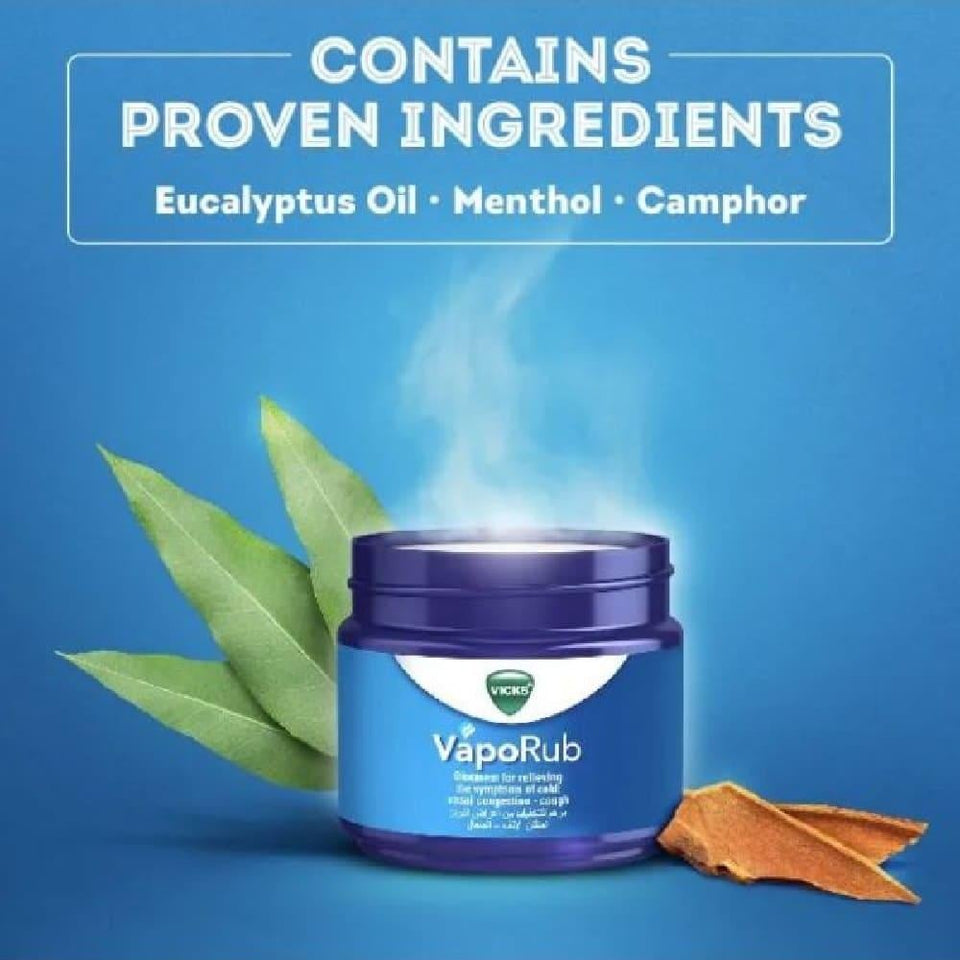 Vicks VapoRub Cold & Cough Relief Ointment for Congestion & Cough Relief 100g