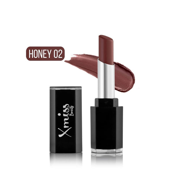 X Miss Beauty Creamy Glossy Lipstick 02 Honey Hydrating Pigmented