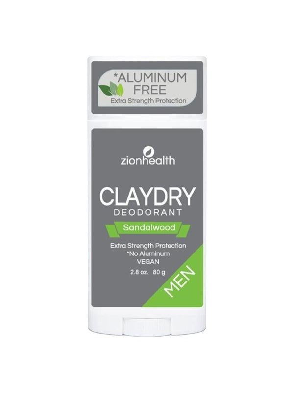 Zion Health CLAYDRY Bold Men Vegan Deodorant Sandalwood - 80g