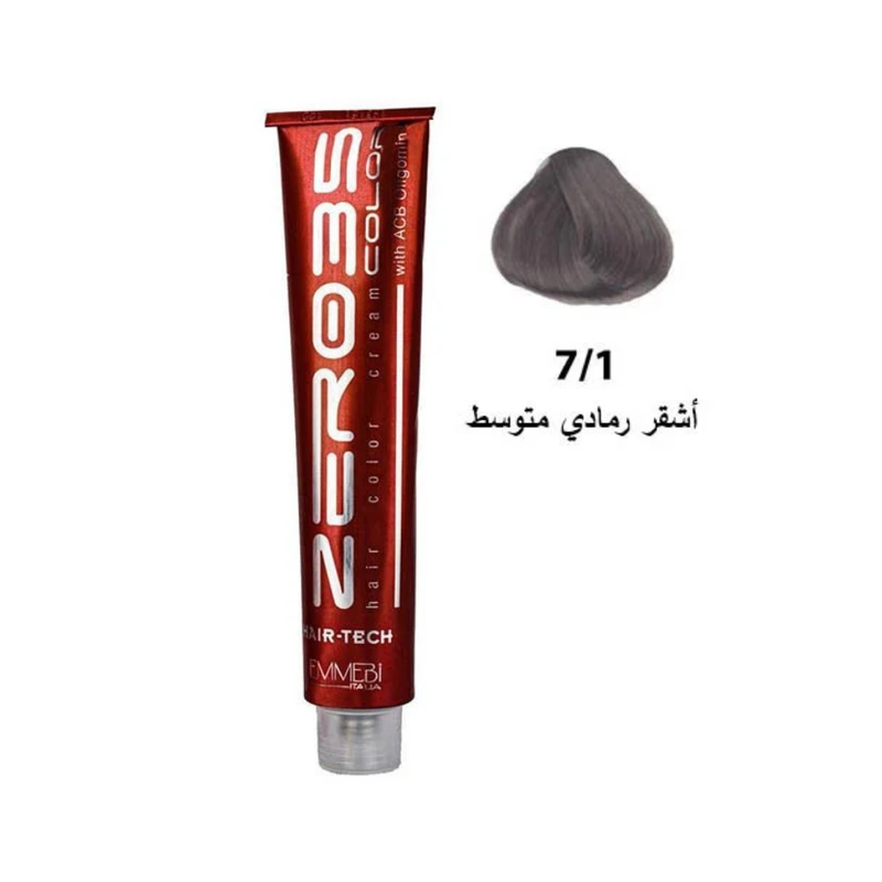 Permanent Blonde Hair Dye Medium Ash Blonde 7/1 Zero 35 35ml