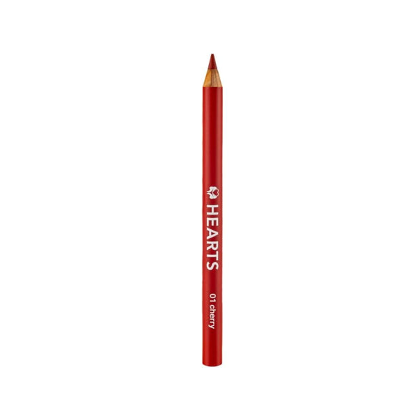 Hearts Lip Liner Cherry 01 Long-Lasting Pigmented Wood Pencil
