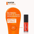 Flormar Water Lip Stain Tint 004 Orange Juicy 88% Water Formula