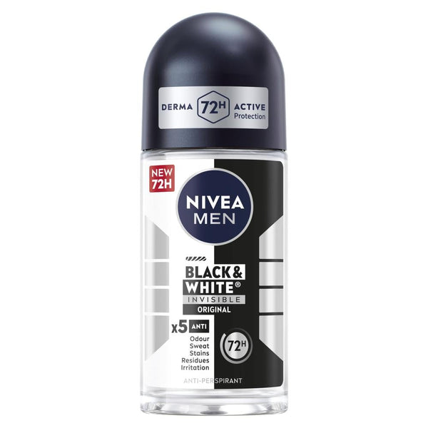 Nivea Black & White Invisible Original Roll-On Deodorant Men 50ml