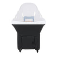 Salon System Fixed Hair Washing Basin with Wheels - Black