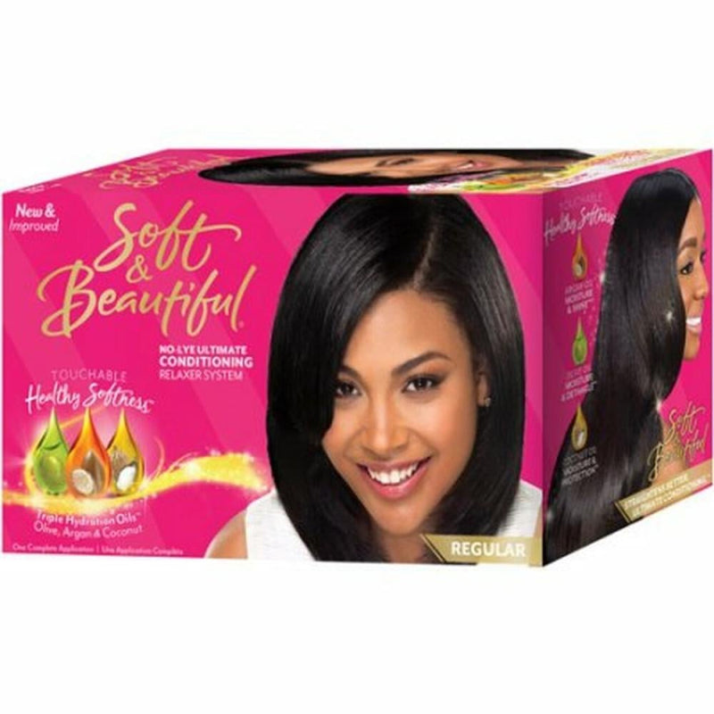Best Home Relaxer Kit Regular Strength Frizz Reduction Soft & Beautiful 1 Kit