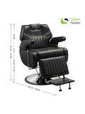 Salon System Men's Barber Chair Land Cruiser Black Striped - Model 2025