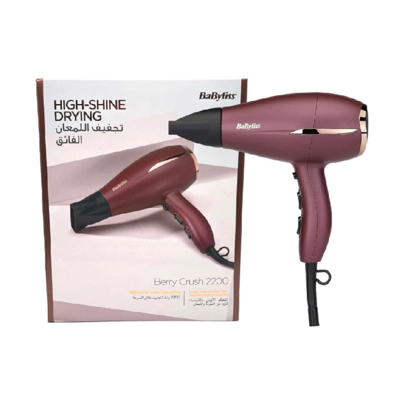 Babyliss Berry Crush Hair Dryer 2200W with Ionic Ceramic and 2.5m Cord