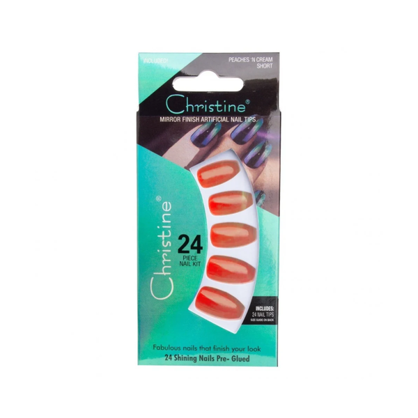 Christine Colored Nail Set 24 Pieces Self-Adhesive Design 019