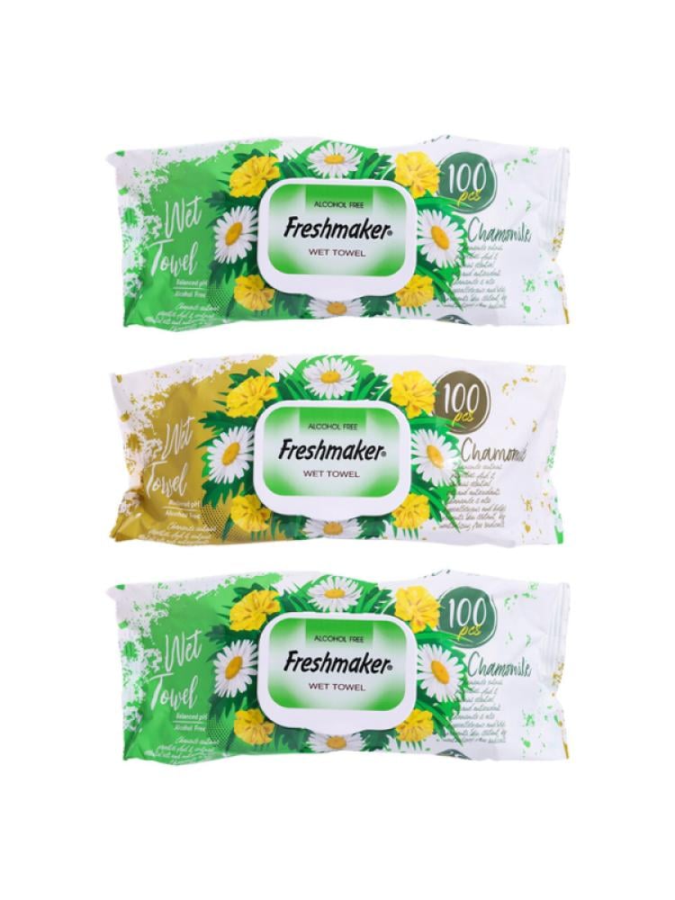 Baby Wipes Chamomile Alcohol-Free Gentle Freshmaker 3x100