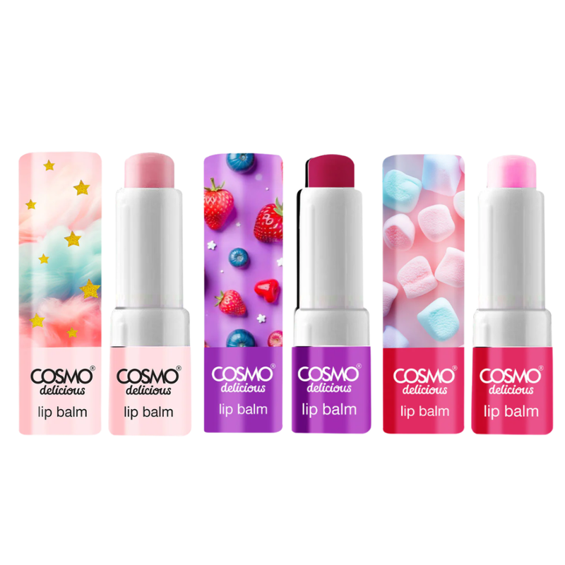 Cosmo Lip Balm 3-Piece Set (Berry, Marshmallow, Cotton Candy)