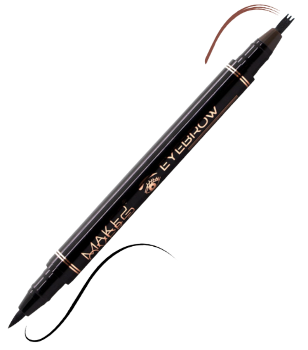 2-in-1 Eyebrow and Eyeliner Pen Black & Dark Brown Make Over22 02