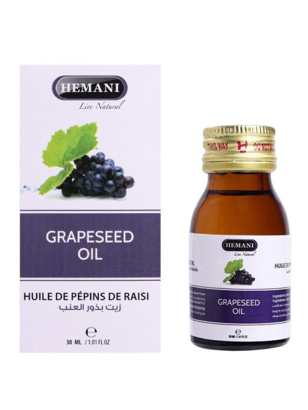 Grape Seed Oil for Dry Skin Lightweight Body Oil Hemani 30ml