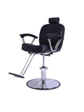 Salon System Black Faux Leather Hydraulic Hair Cutting Chair