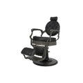 Salon System Elegant Premium Men's Barber Chair Black Stainless Steel Leather