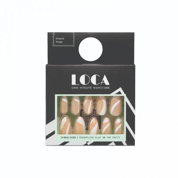 Loca Self-Adhesive Artificial Nails, 24 Pieces, 10 Sizes, ABS Material