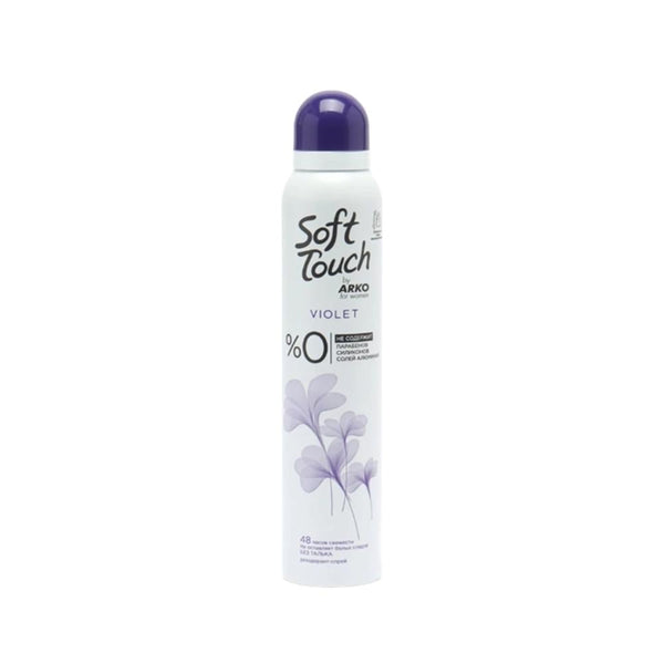 Soft Touch Violet Women's Deodorant Spray Fresh Scent Arko 200ml