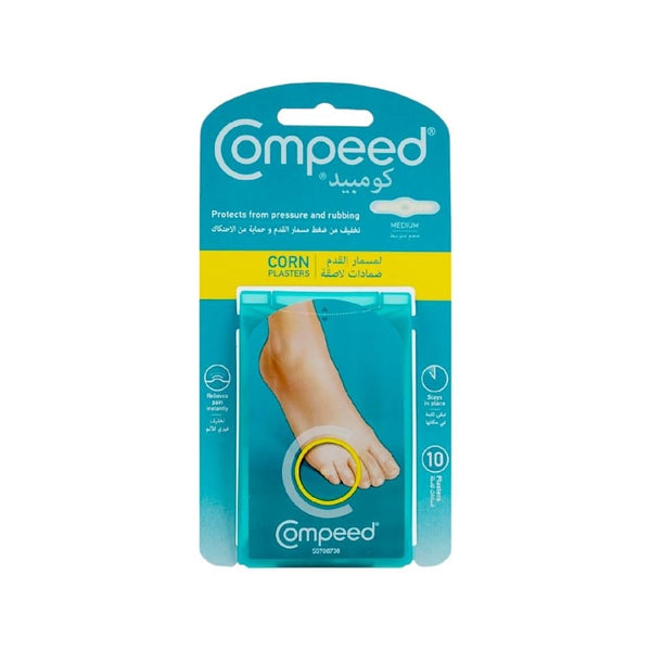 Compeed Corn Plasters Medium Size 10 Count Hydrocolloid Adhesive