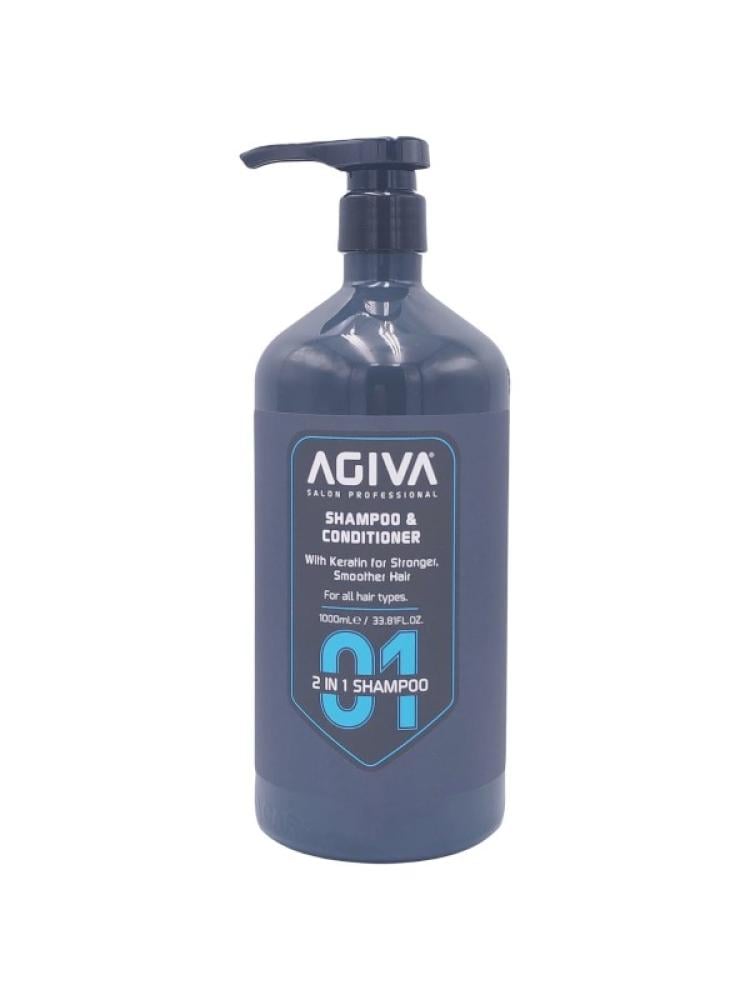 AGIVA Professional 2-in-1 Keratin Shampoo & Conditioner, 1000ml