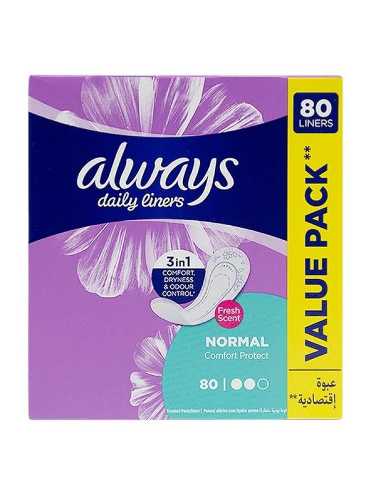 Always Regular Scented Sanitary Pads for Daily Freshness - 80 Count